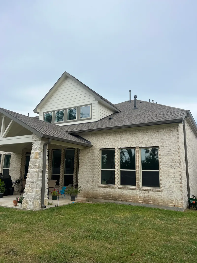 Completed gutter system in Pearland