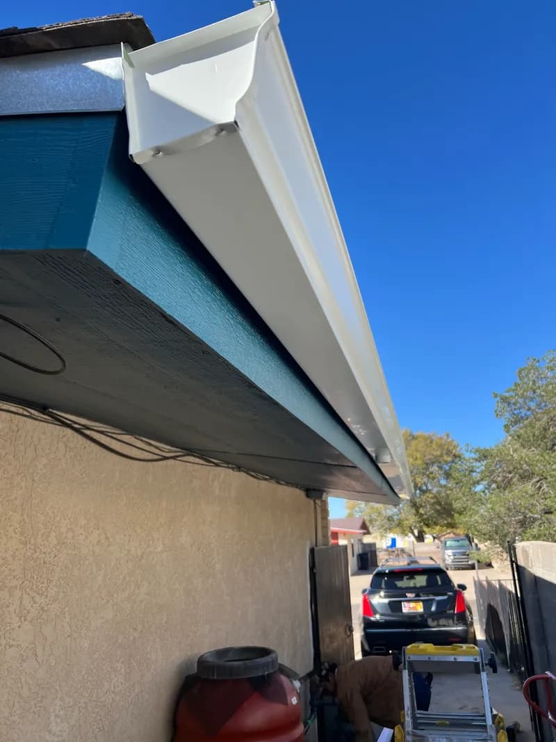 Seamless gutter system installed after repair work