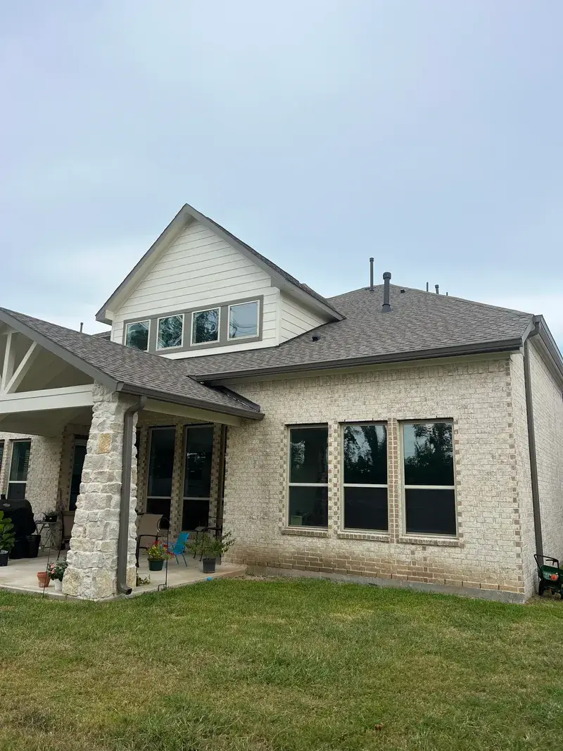 Completed gutter system in Pearland